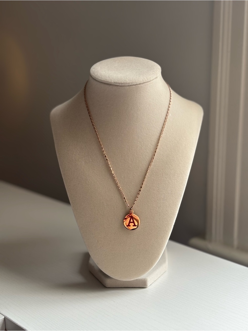Gold Initial Necklace Letter A Pendant Minimal Dainty Personalized Jewelry - Picture 7 of 10